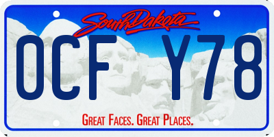 SD license plate 0CFY78