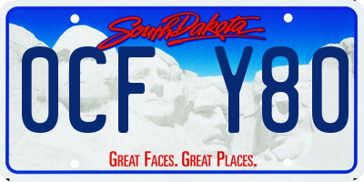 SD license plate 0CFY80
