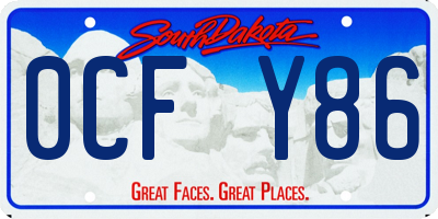 SD license plate 0CFY86