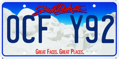 SD license plate 0CFY92