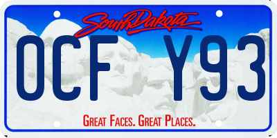 SD license plate 0CFY93