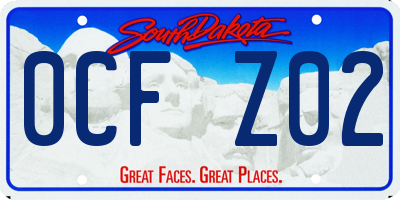 SD license plate 0CFZ02