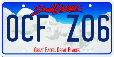SD license plate 0CFZ06