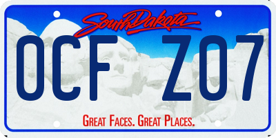 SD license plate 0CFZ07