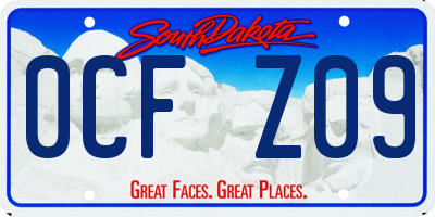 SD license plate 0CFZ09