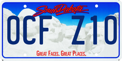 SD license plate 0CFZ10