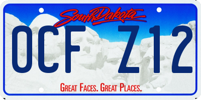 SD license plate 0CFZ12