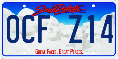 SD license plate 0CFZ14