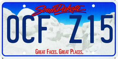 SD license plate 0CFZ15