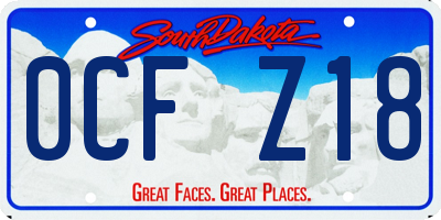 SD license plate 0CFZ18