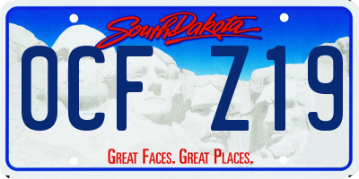SD license plate 0CFZ19