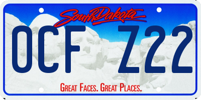 SD license plate 0CFZ22