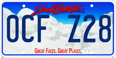 SD license plate 0CFZ28