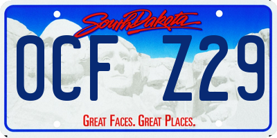 SD license plate 0CFZ29