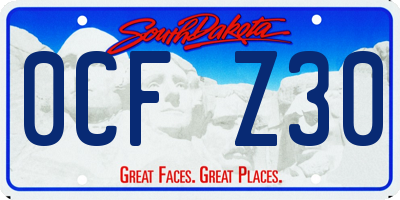SD license plate 0CFZ30