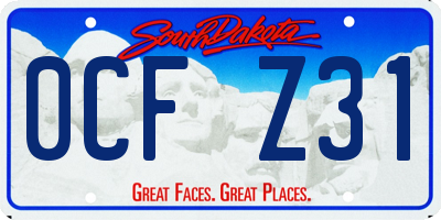 SD license plate 0CFZ31