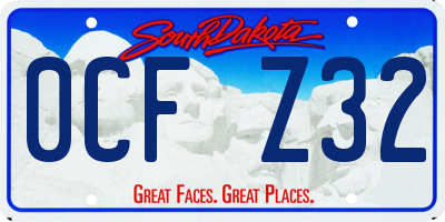 SD license plate 0CFZ32