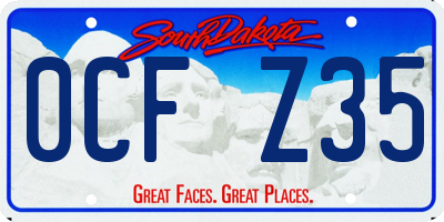 SD license plate 0CFZ35