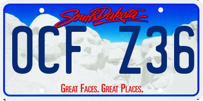 SD license plate 0CFZ36