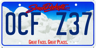 SD license plate 0CFZ37