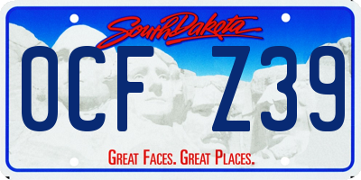 SD license plate 0CFZ39