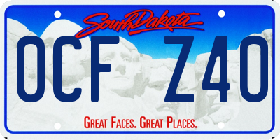 SD license plate 0CFZ40