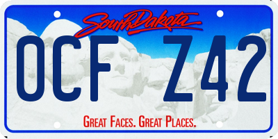 SD license plate 0CFZ42
