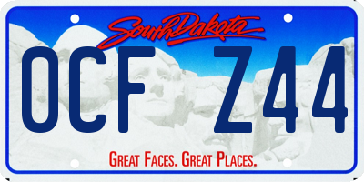 SD license plate 0CFZ44
