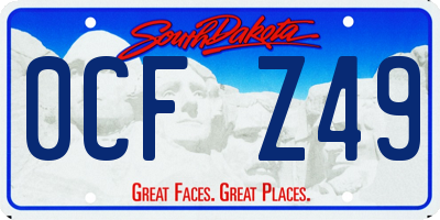 SD license plate 0CFZ49