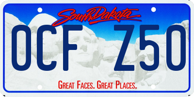 SD license plate 0CFZ50