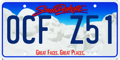 SD license plate 0CFZ51