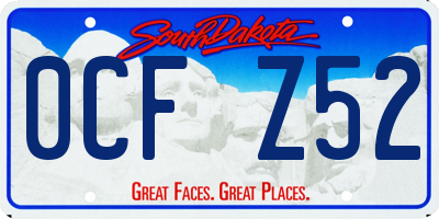 SD license plate 0CFZ52