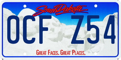 SD license plate 0CFZ54