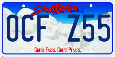 SD license plate 0CFZ55