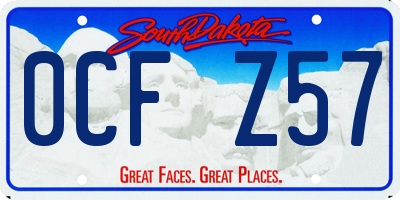 SD license plate 0CFZ57