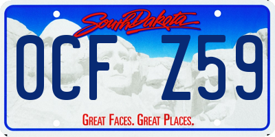 SD license plate 0CFZ59