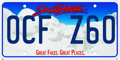 SD license plate 0CFZ60
