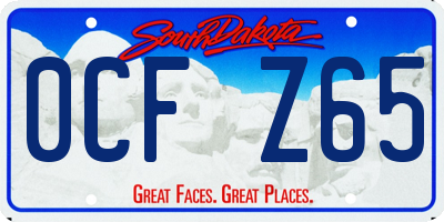 SD license plate 0CFZ65