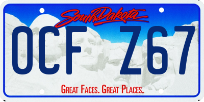 SD license plate 0CFZ67