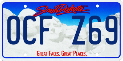 SD license plate 0CFZ69