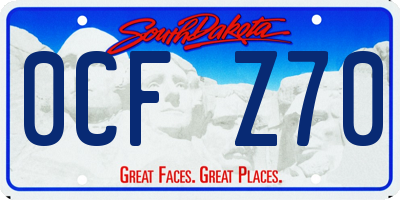 SD license plate 0CFZ70
