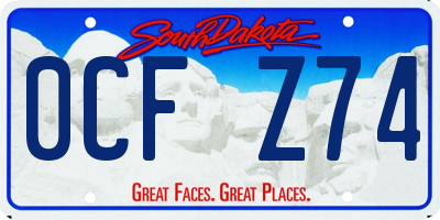 SD license plate 0CFZ74