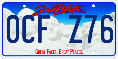 SD license plate 0CFZ76