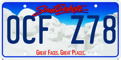 SD license plate 0CFZ78