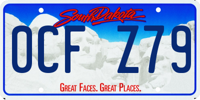 SD license plate 0CFZ79