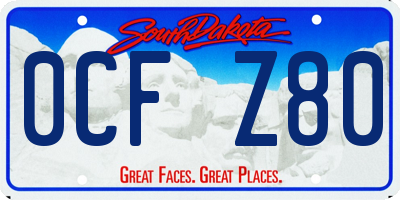 SD license plate 0CFZ80