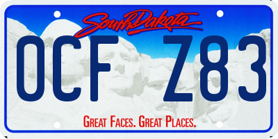 SD license plate 0CFZ83