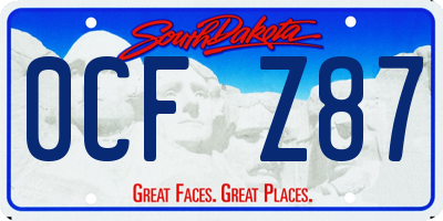 SD license plate 0CFZ87