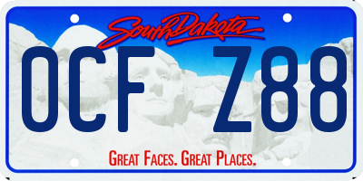 SD license plate 0CFZ88