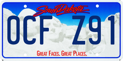 SD license plate 0CFZ91